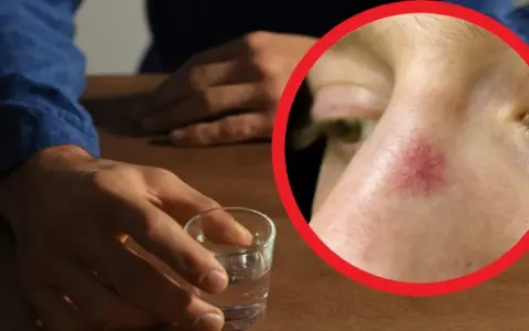 Czerwona plama na twarzy, widoczna po spożyciu alkoholu, może świadczyć o uczuleniu na alkohol.