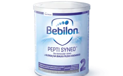 Bebilon Pepti Syneo 2, hipoalergiczny preparat mlekozastępczy w proszku dla niemowląt i dzieci z alergią na białka mleka krowiego.